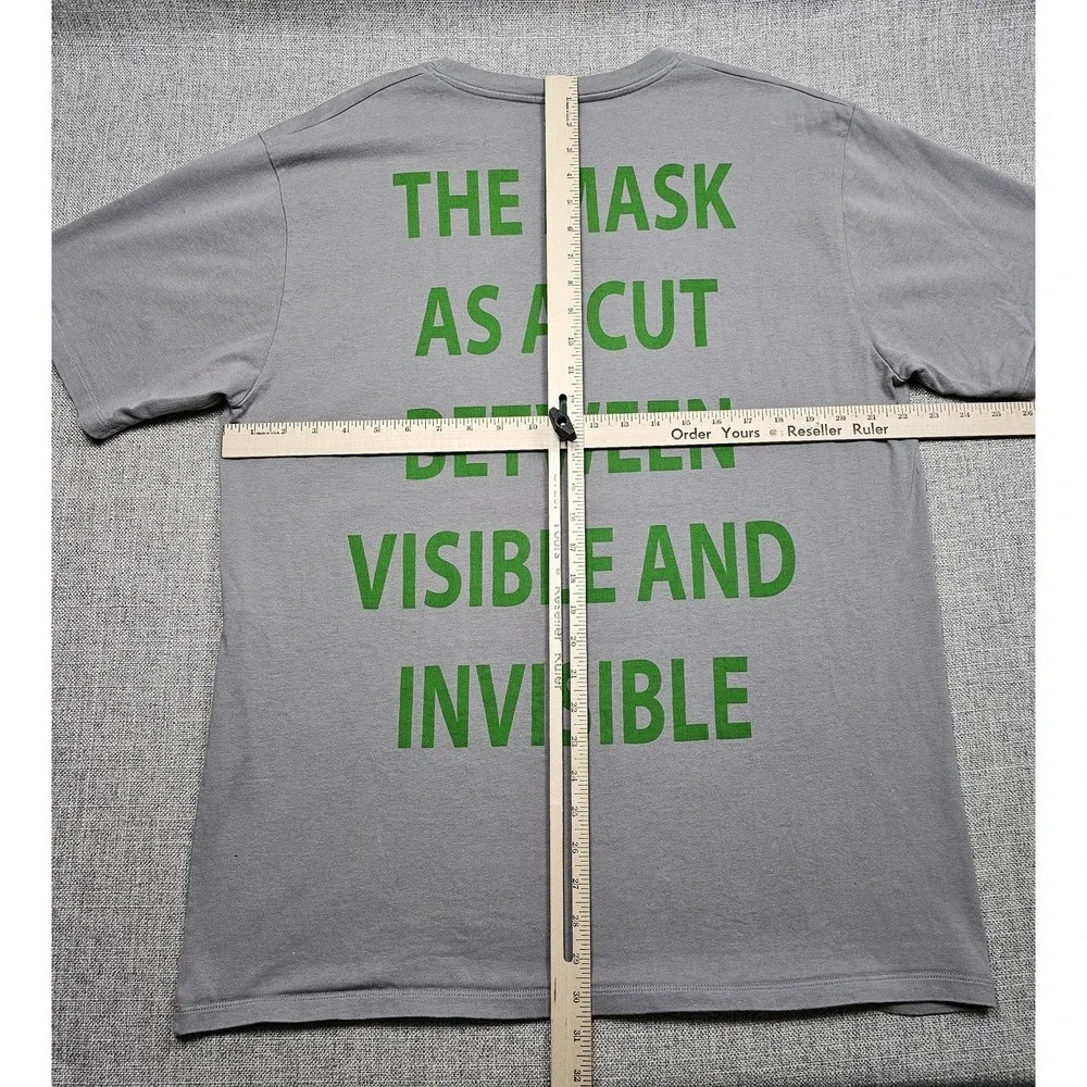 Gucci Shirt‎ Mens XL Gray Green Mask Manifesto Back Slogan Made In Italy